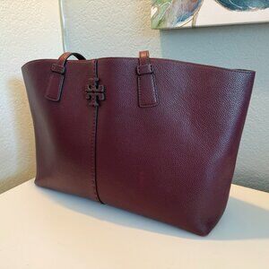 PRICE DROP!! Authentic Tory Burch McGraw Leather Tote in Magenta